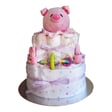 2 tier girl nappy cake