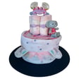 2 tier girl nappy cake
