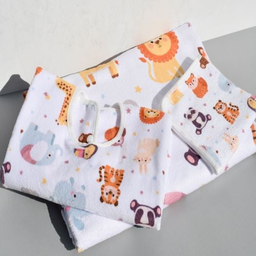 Baby Animal Bath Shirt Set