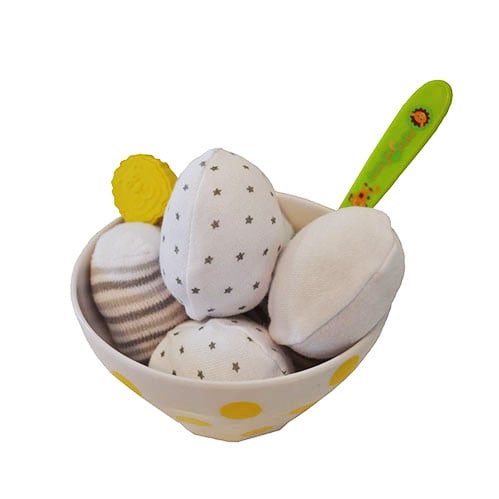 Baby socks ice cream bowl