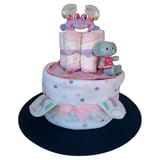 2 tier girl nappy cake