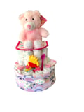 2 tier girl nappy cake