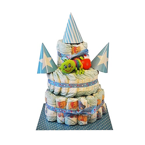 3 tier boy nappy cake