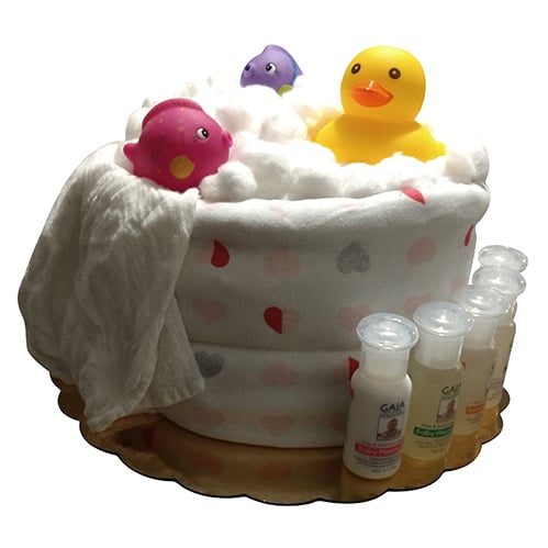 Splish splash girl nappy cake